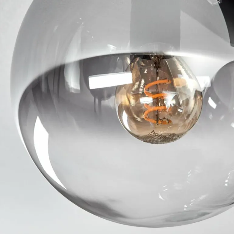 Gastor Plafonnier, Boule lumineuse Ambre, Clair, Fumé, 9 lumières