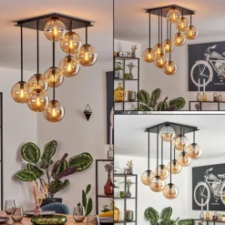 Gastor Plafonnier, Boule lumineuse Ambre, 9 lumières