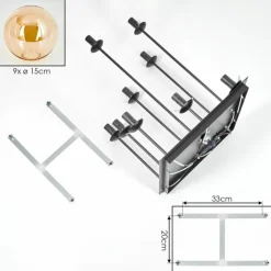 Gastor Plafonnier, Boule lumineuse Ambre, 9 lumières