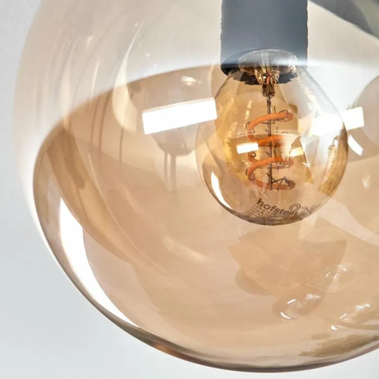 Gastor Plafonnier, Boule lumineuse Ambre, Clair, Fumé, 9 lumières