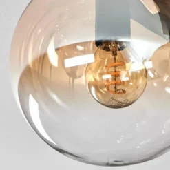 Gastor Plafonnier, Boule lumineuse Ambre, Clair, 9 lumières
