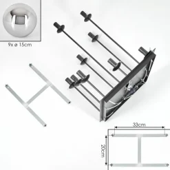 Gastor Plafonnier, Boule lumineuse Chrome, Fumé, 9 lumières