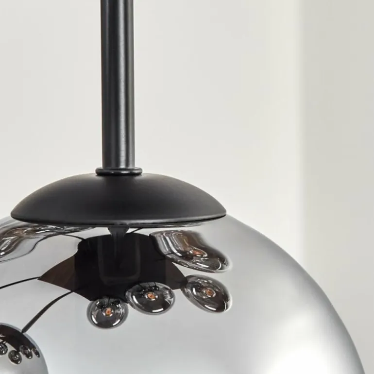 Gastor Plafonnier, Boule lumineuse Chrome, Clair, Fumé, 9 lumières