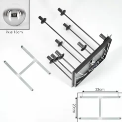 Gastor Plafonnier, Boule lumineuse Chrome, Clair, Fumé, 9 lumières