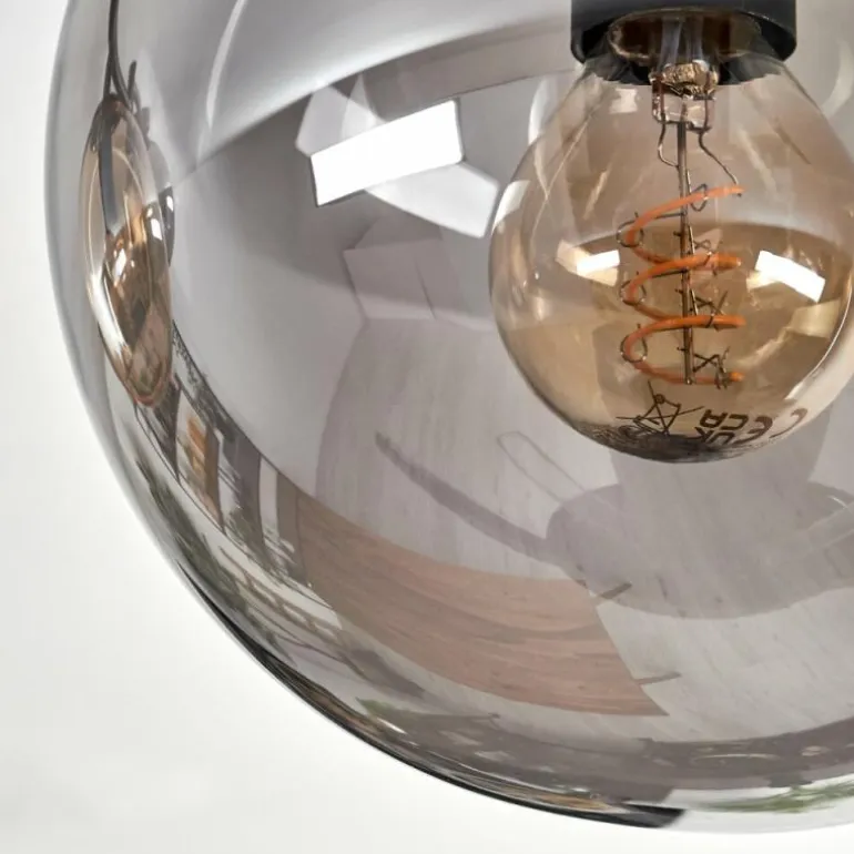 Gastor Plafonnier, Boule lumineuse Ambre, Fumé, 6 lumières