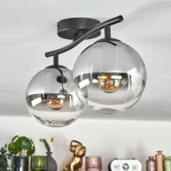 Gastor Plafonnier, Boule lumineuse Clair, Fumé, 2 lumières