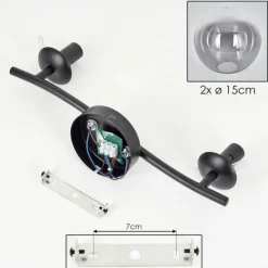 Gastor Plafonnier, Boule lumineuse Clair, Fumé, 2 lumières