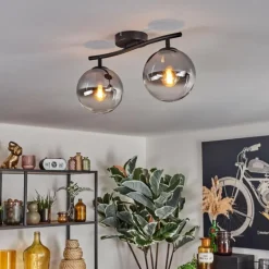 Gastor Plafonnier, Boule lumineuse Clair, Fumé, 2 lumières