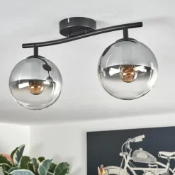 Gastor Plafonnier, Boule lumineuse Clair, Fumé, 2 lumières