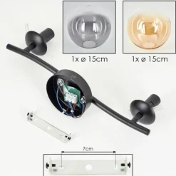 Gastor Plafonnier, Boule lumineuse Ambre, Clair, Fumé, 2 lumières