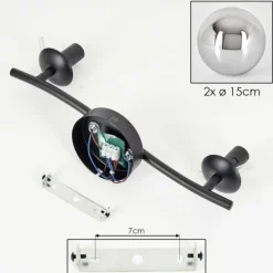 Gastor Plafonnier, Boule lumineuse Chrome, Fumé, 2 lumières