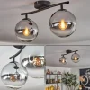 Gastor Plafonnier, Boule lumineuse Chrome, Clair, Fumé, 2 lumières