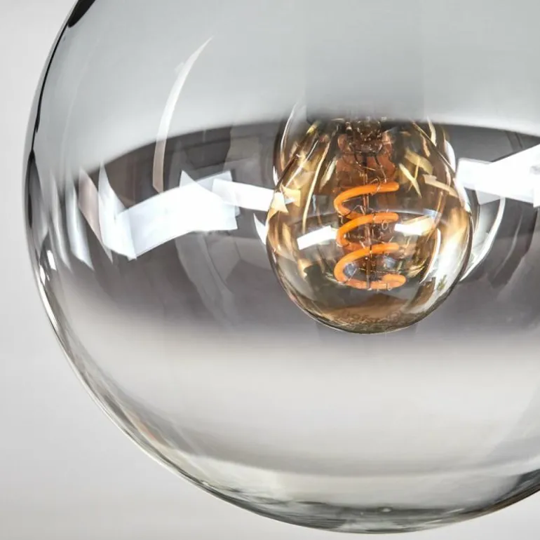 Gastor Plafonnier, Boule lumineuse Chrome, Clair, Fumé, 2 lumières