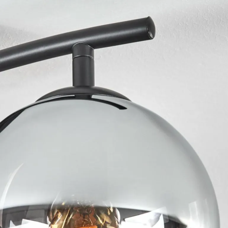 Gastor Plafonnier, Boule lumineuse Chrome, Clair, Fumé, 2 lumières