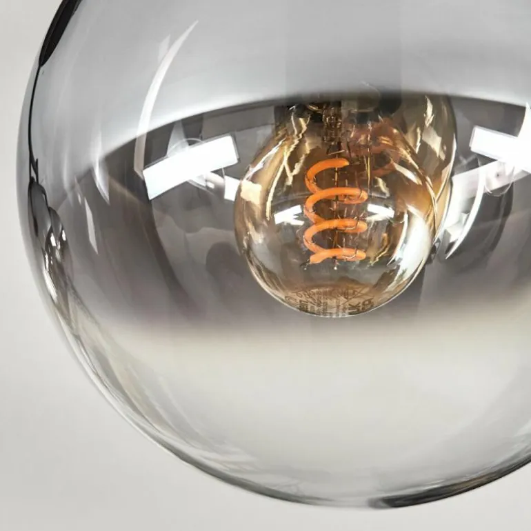 Gastor Plafonnier, Boule lumineuse Chrome, Clair, Fumé, 6 lumières