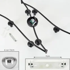 Gastor Plafonnier, Boule lumineuse Chrome, Clair, Fumé, 6 lumières