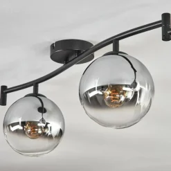 Gastor Plafonnier, Boule lumineuse Chrome, Clair, Fumé, 6 lumières