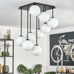 Gastor Plafonnier, Boule lumineuse Blanc, 9 lumières