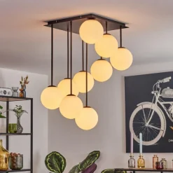 Gastor Plafonnier, Boule lumineuse Blanc, 9 lumières