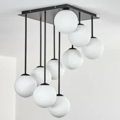 Gastor Plafonnier, Boule lumineuse Blanc, 9 lumières