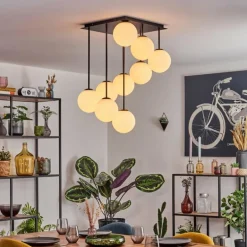 Gastor Plafonnier, Boule lumineuse Blanc, 9 lumières