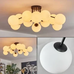 Gastor Plafonnier, Boule lumineuse Blanc, 12 lumières