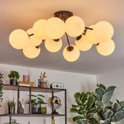 Gastor Plafonnier, Boule lumineuse Blanc, 12 lumières