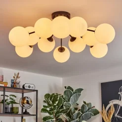 Gastor Plafonnier, Boule lumineuse Blanc, 12 lumières