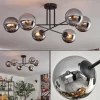 Gastor Plafonnier, Boule lumineuse 15 cm Chrome, Fumé, 6 lumières