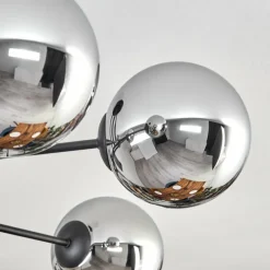 Gastor Plafonnier, Boule lumineuse 15 cm Chrome, Fumé, 6 lumières