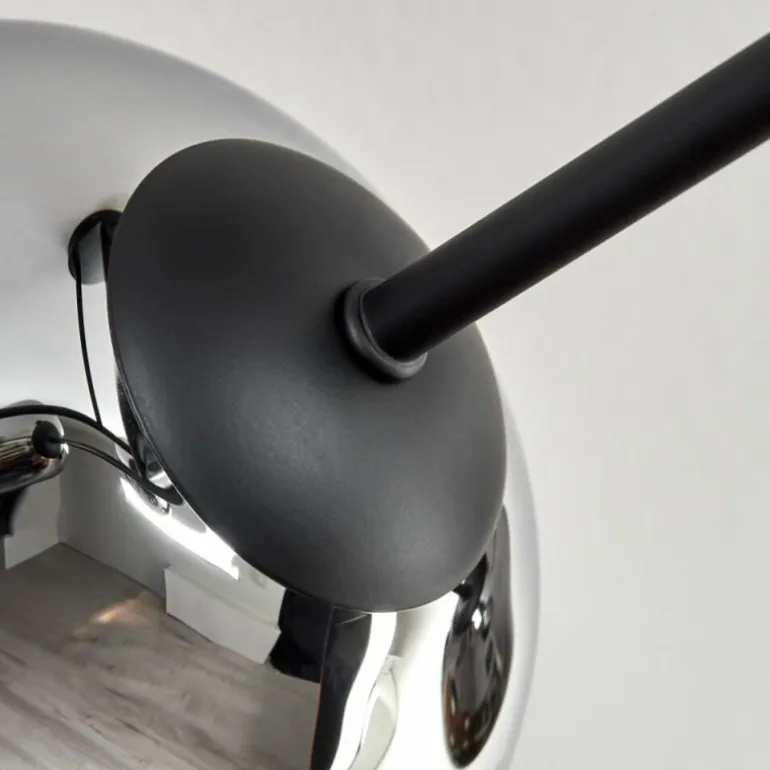 Gastor Plafonnier, Boule lumineuse 15 cm Chrome, Fumé, 6 lumières