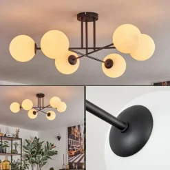 Gastor Plafonnier, Boule lumineuse Blanc, 6 lumières