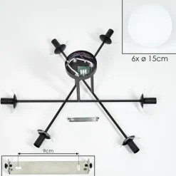Gastor Plafonnier, Boule lumineuse Blanc, 6 lumières