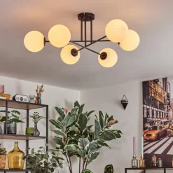 Gastor Plafonnier, Boule lumineuse Blanc, 6 lumières
