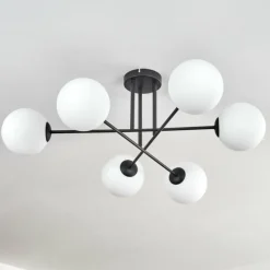 Gastor Plafonnier, Boule lumineuse Blanc, 6 lumières