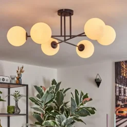 Gastor Plafonnier, Boule lumineuse Blanc, 6 lumières