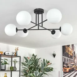 Gastor Plafonnier, Boule lumineuse Blanc, 6 lumières