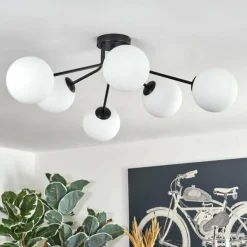 Gastor Plafonnier, Boule lumineuse Blanc, 6 lumières