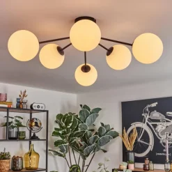 Gastor Plafonnier, Boule lumineuse Blanc, 6 lumières