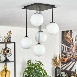 Gastor Plafonnier, Boule lumineuse Blanc, 5 lumières