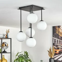 Gastor Plafonnier, Boule lumineuse Blanc, 5 lumières