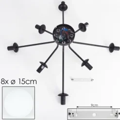 Gastor Plafonnier, Boule lumineuse 87 cm Blanc, 8 lumières