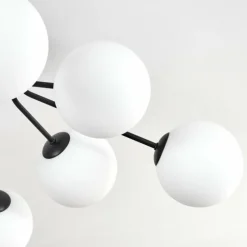 Gastor Plafonnier, Boule lumineuse 87 cm Blanc, 8 lumières