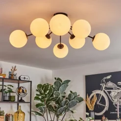 Gastor Plafonnier, Boule lumineuse 87 cm Blanc, 8 lumières