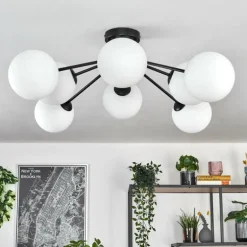 Gastor Plafonnier, Boule lumineuse 87 cm Blanc, 8 lumières