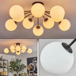 Gastor Plafonnier, Boule lumineuse 83 cm Blanc, 10 lumières
