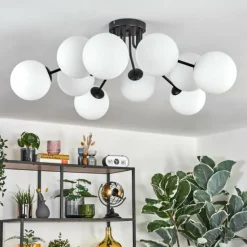 Gastor Plafonnier, Boule lumineuse 83 cm Blanc, 10 lumières