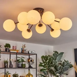 Gastor Plafonnier, Boule lumineuse 83 cm Blanc, 10 lumières
