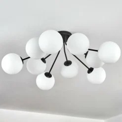 Gastor Plafonnier, Boule lumineuse 83 cm Blanc, 10 lumières
