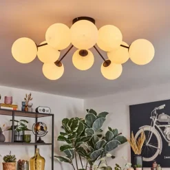 Gastor Plafonnier, Boule lumineuse 83 cm Blanc, 10 lumières